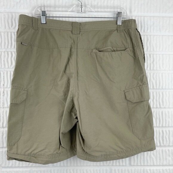 Columbia Shorts Mens Large Cargo Tan 9 Inch Inseam Outdoor Camping Fishing Hike - Picture 3 of 9